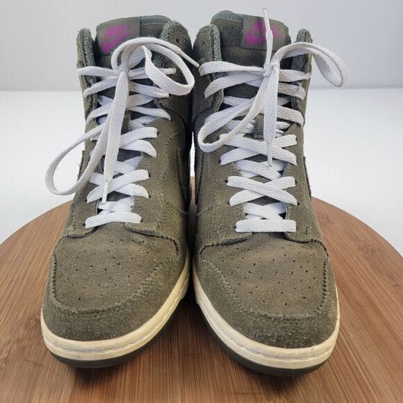 Nike Dunk Sky Hi Hidden Wedge Olive Green Sneakers 528899-200 Women's Shoe's 9.5 - Picture 3 of 14